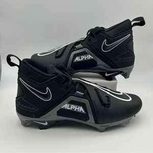 Nike Alpha Menace Pro 3 Black Grey Football Cleats Sz 12, 14 DM1788-001 *READ*